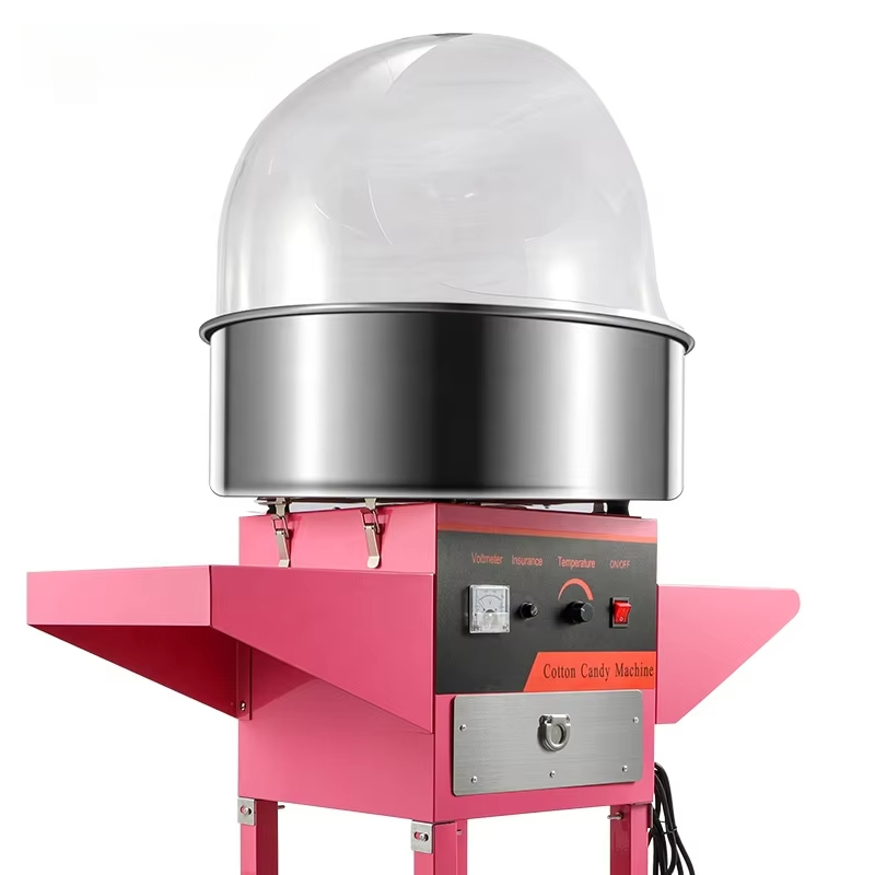 Commercial Cotton Candy Machine Cart - Professionele draagbare roestvrijstalen suikerspinvervaardigingsmachine met kar,