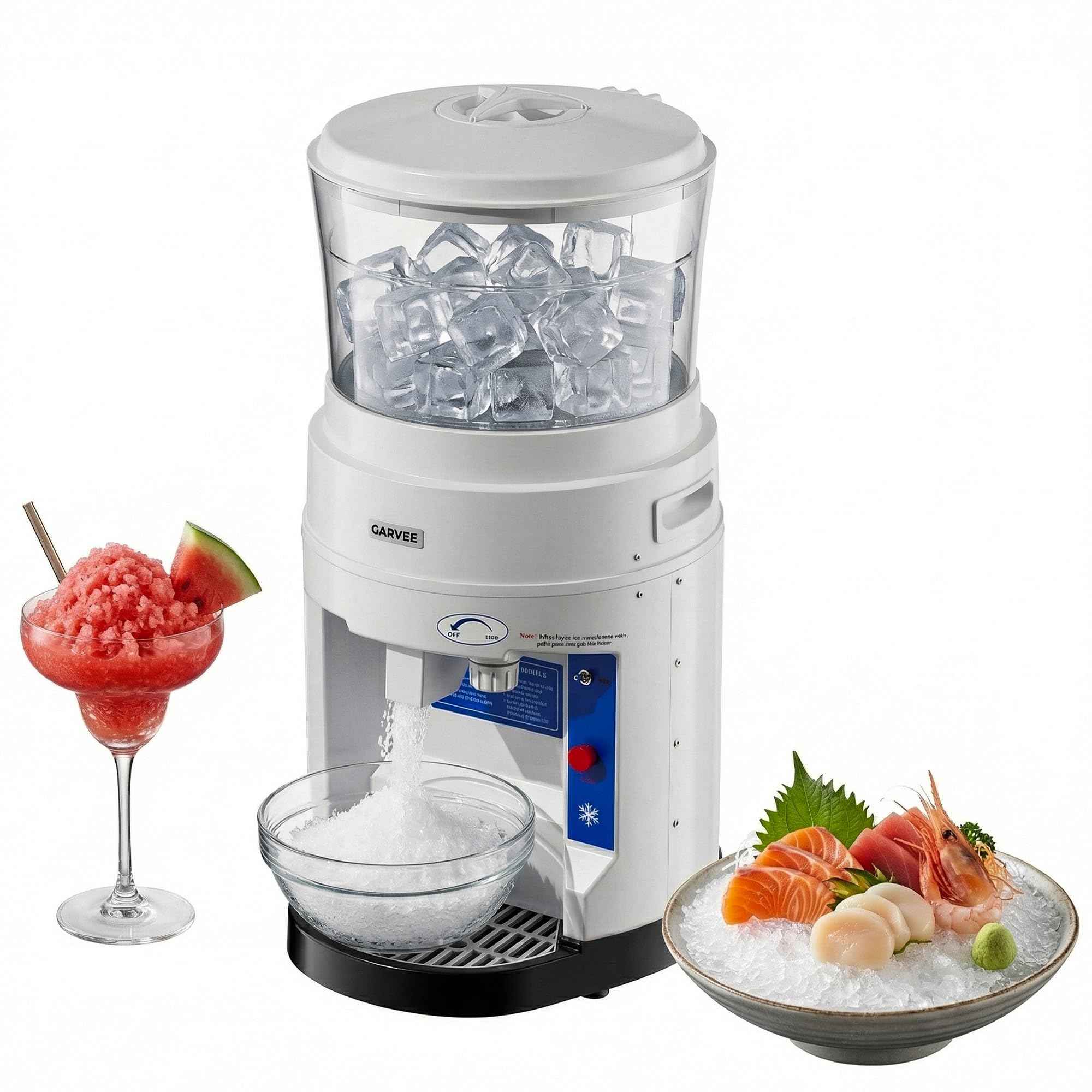 Snow Cone Shaved Ice Machine - Commerciële elektrische ijs- en sneeuwkegelmachine, 220