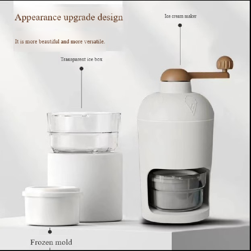 Snow Cone Shaved Ice Machine - Handmatige ijsbreker Kleine draagbare handbediende geschoren