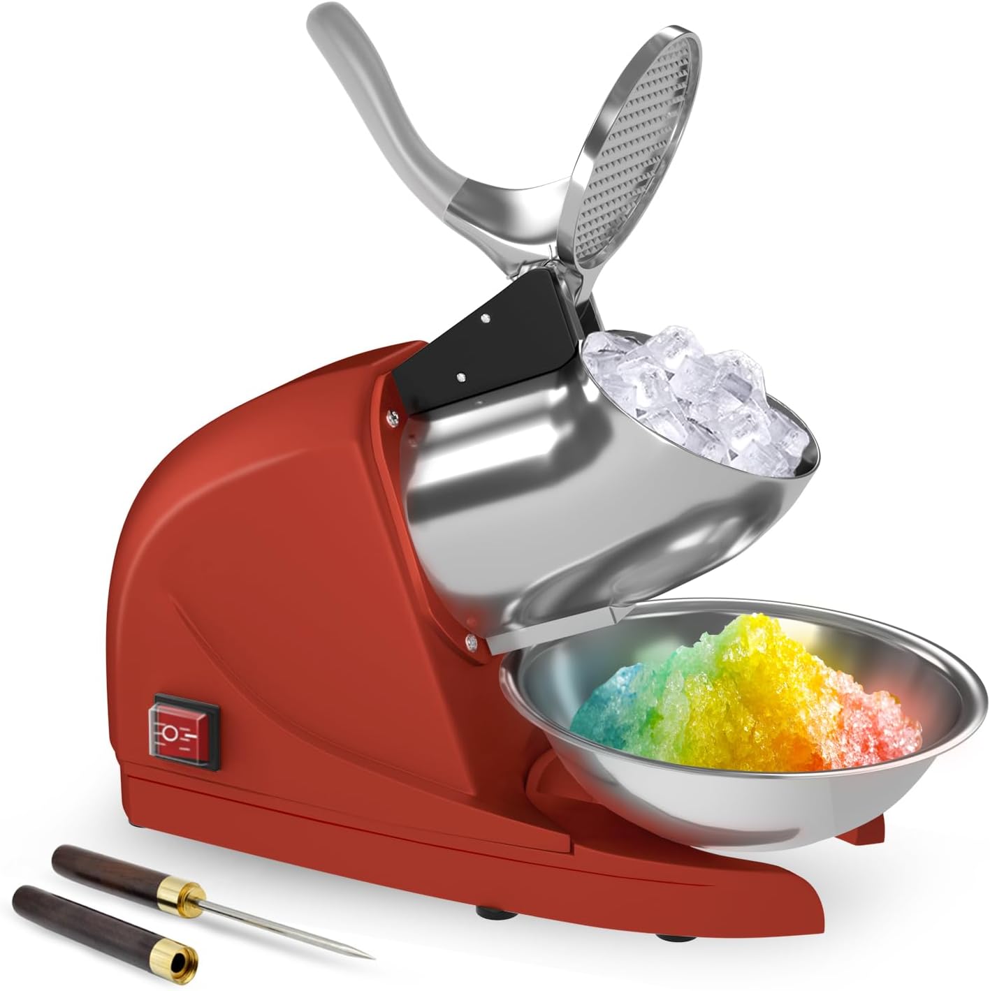 Snow Cone Shaved Ice Machine - Elektrische ijsrasp 380W, sneeuwkegelmaker met 3
