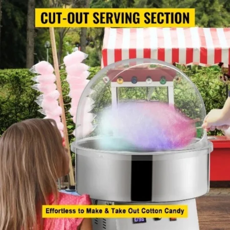 Cotton Candy Maker With Cover Shield - 21 inch commerciële suikerspinmachinehoes, transparante suikergoedmaker,