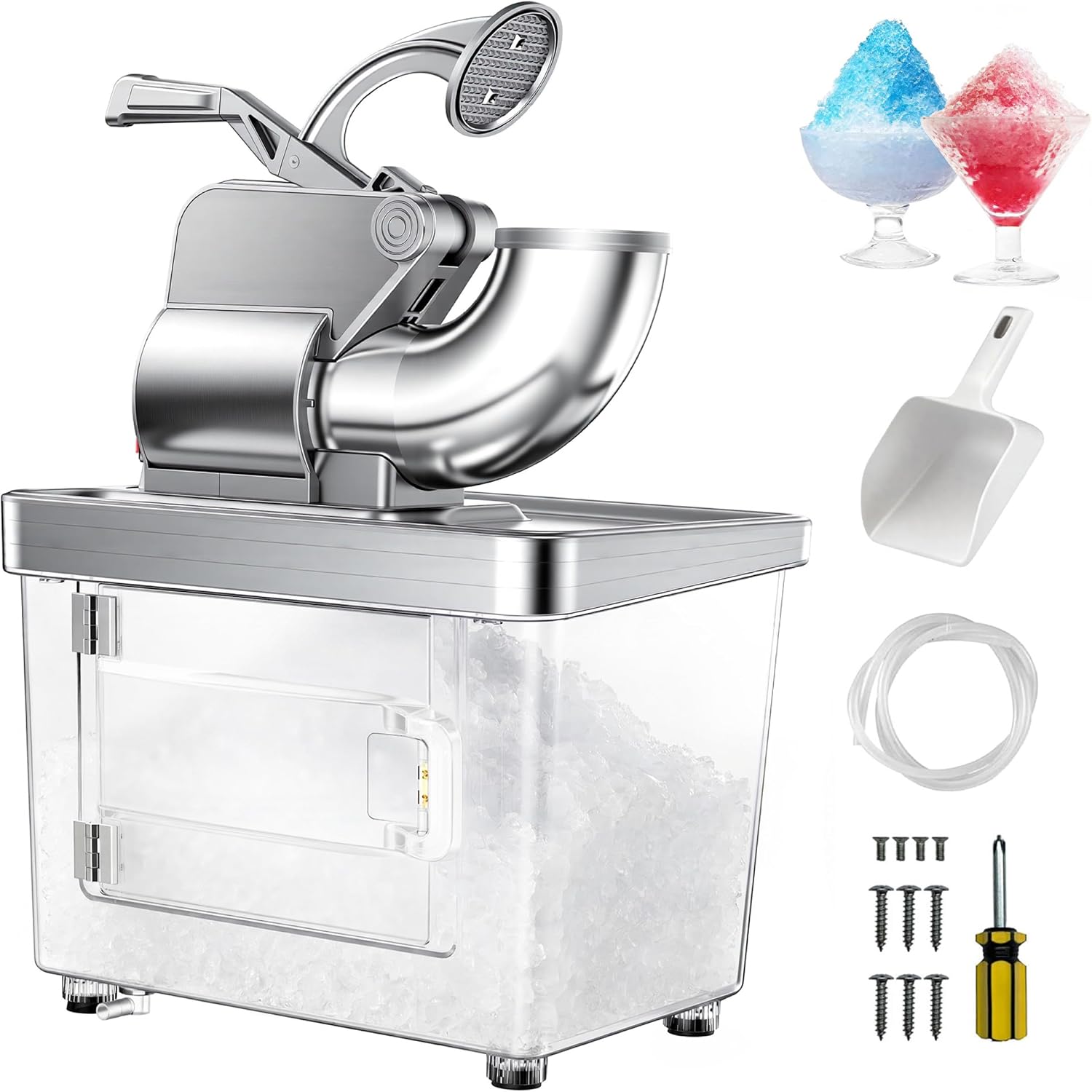 Snow Cone Shaved Ice Machine - Sneeuwkegelmachine, grote commerciële ijsrasp met een