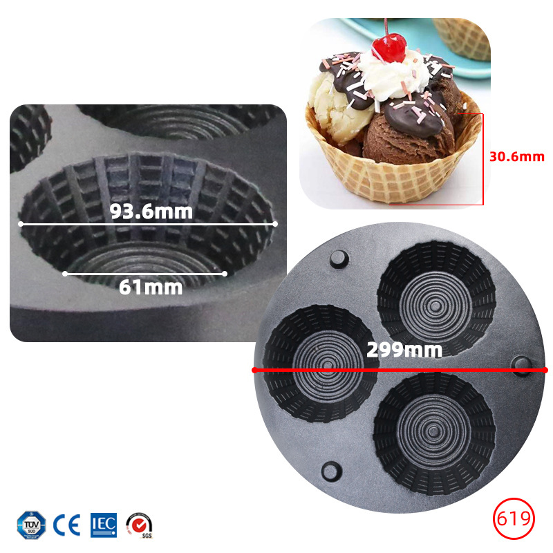 Commerciële ijshoorntjesmachin - Commercial Waffle Cone Maker Ice Cream recensie en prijs