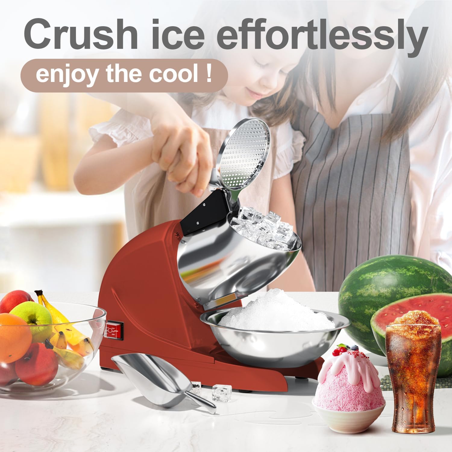 Elektrische ijsrasp 380W, snee - Snow Cone Shaved Ice Machine recensie en prijs
