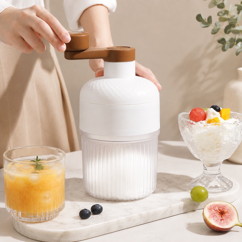 Draagbare handmatige ijsversni - Snow Cone Shaved Ice Machine recensie en prijs