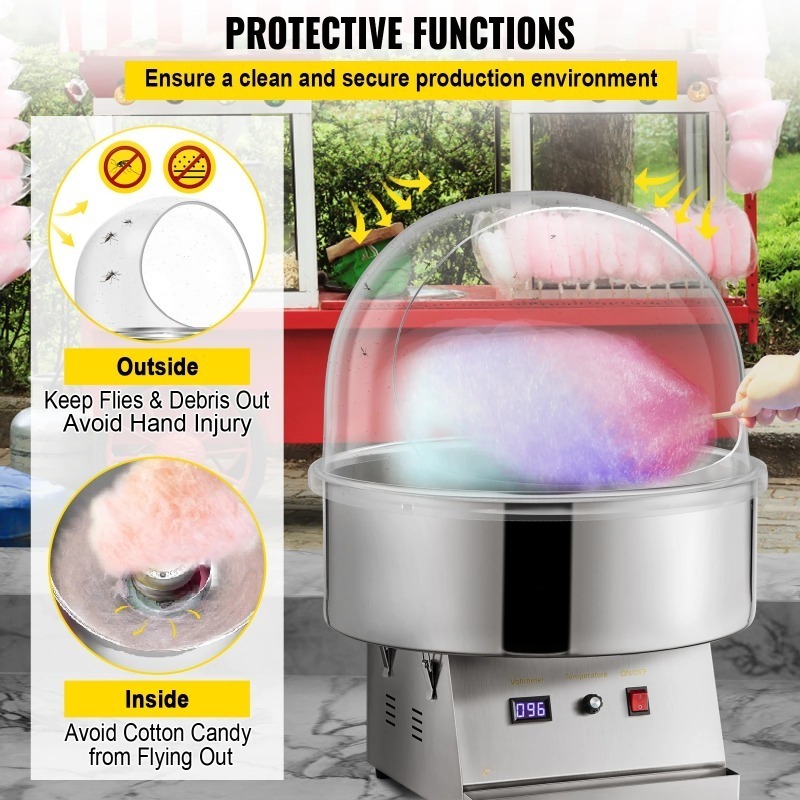 21 inch commerciële suikerspin - Cotton Candy Maker With Cover Shield recensie en prijs