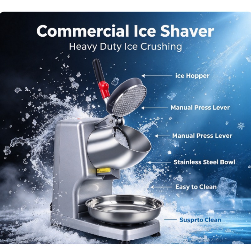 Commerciële ijsbreker, huishou - Snow Cone Shaved Ice Machine recensie en prijs