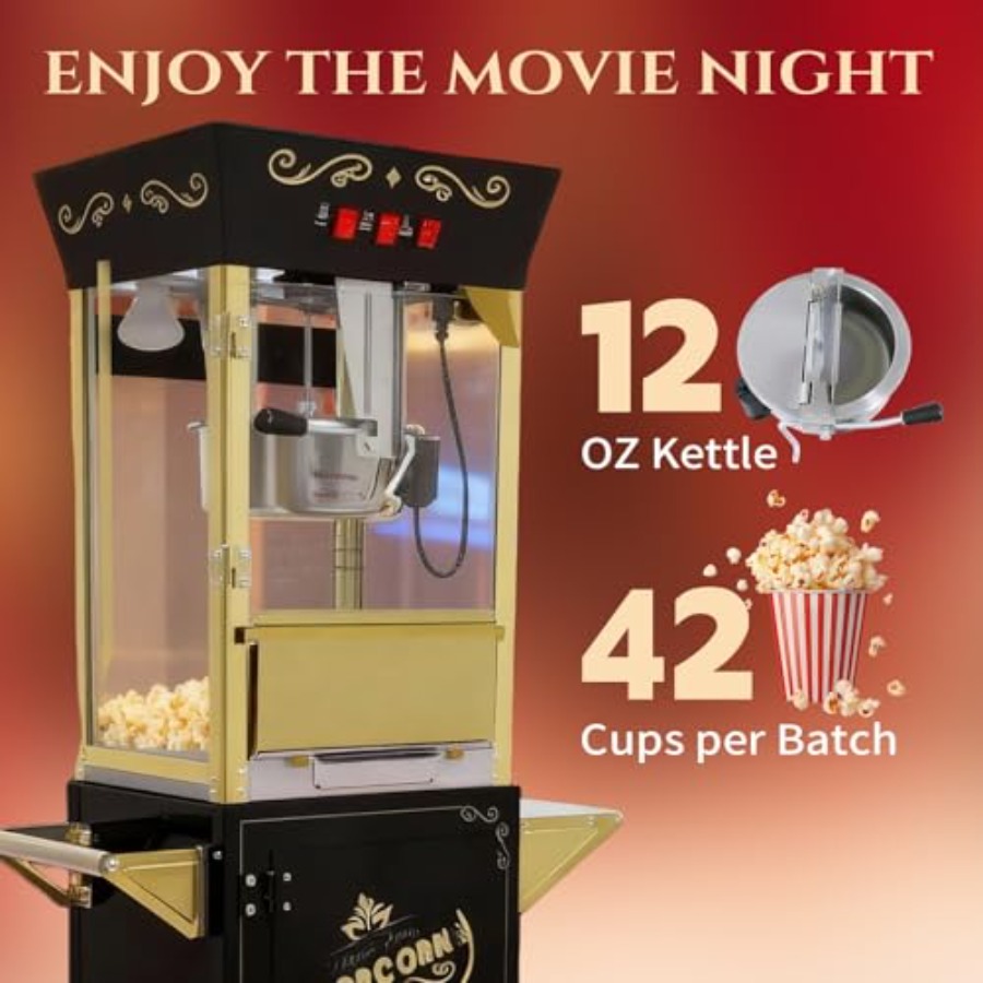 Popcornmachine met kar, popcor - Popcorn Machine Cart Vintage Style recensie en prijs