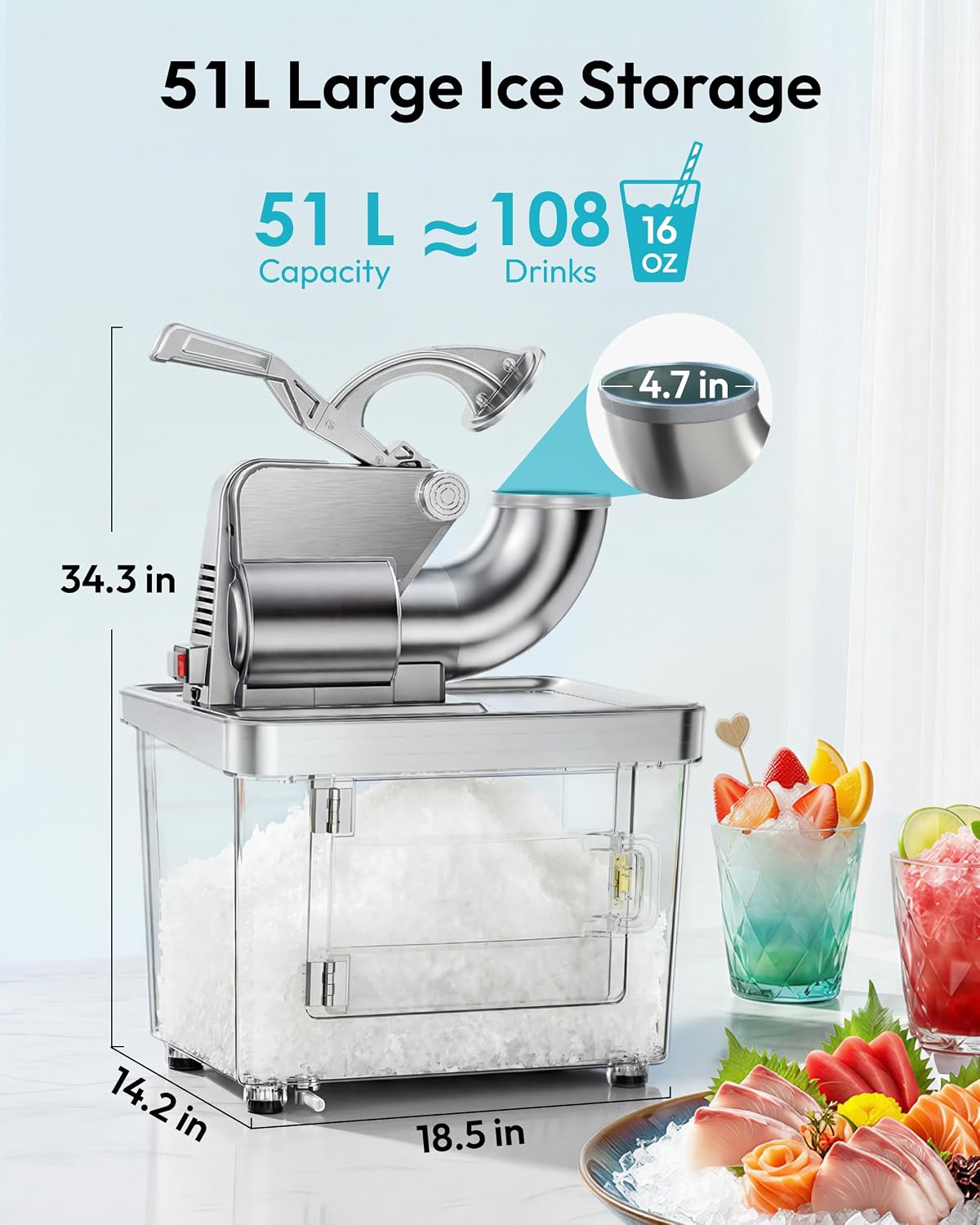 Sneeuwkegelmachine, grote comm - Snow Cone Shaved Ice Machine recensie en prijs